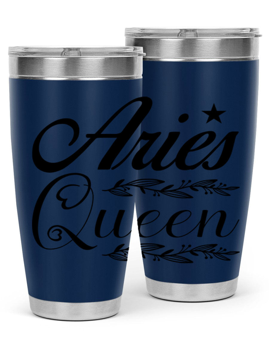 Aries Queen 119# Tumbler in stainless steel with a stylish design, perfect for hot and cold beverages.