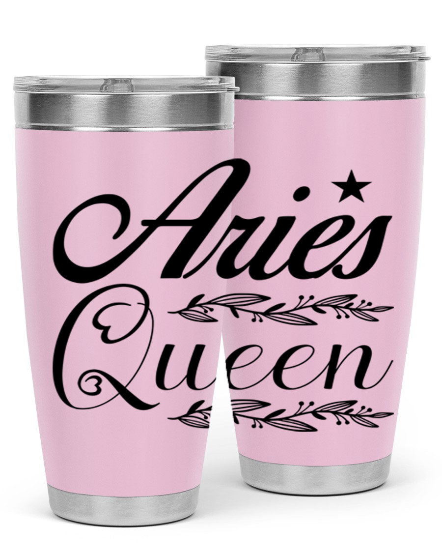 Aries Queen 119# Tumbler in stainless steel with a stylish design, perfect for hot and cold beverages.