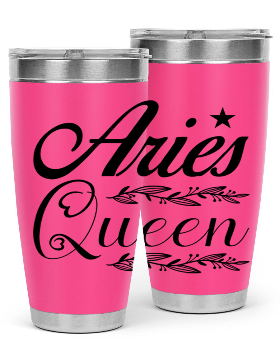 Aries Queen 119# Tumbler in stainless steel with a stylish design, perfect for hot and cold beverages.