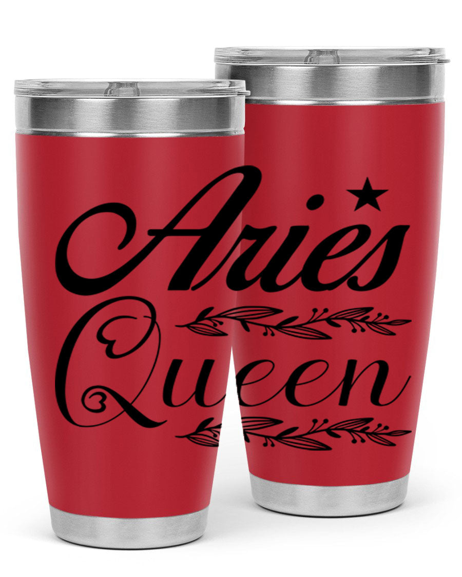 Aries Queen 119# Tumbler in stainless steel with a stylish design, perfect for hot and cold beverages.