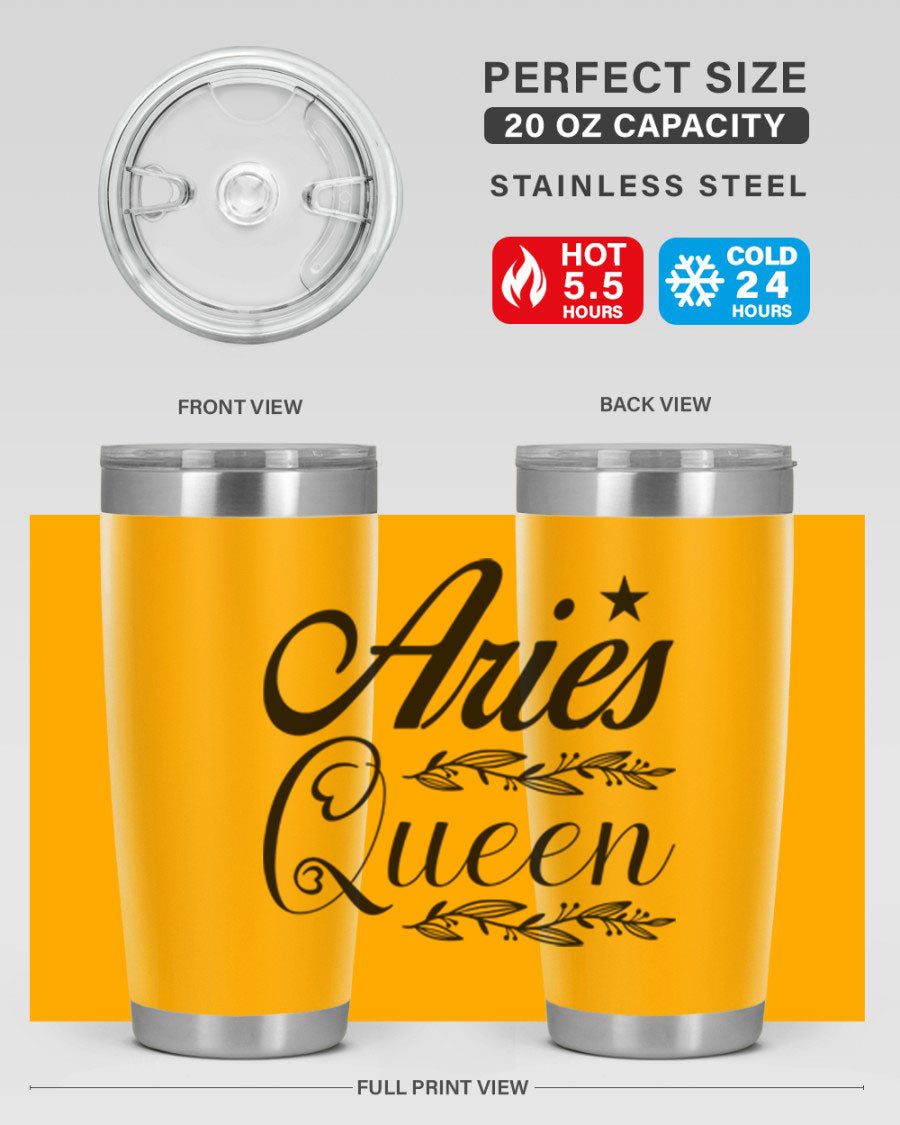 Aries Queen 119# Tumbler in stainless steel with a stylish design, perfect for hot and cold beverages.