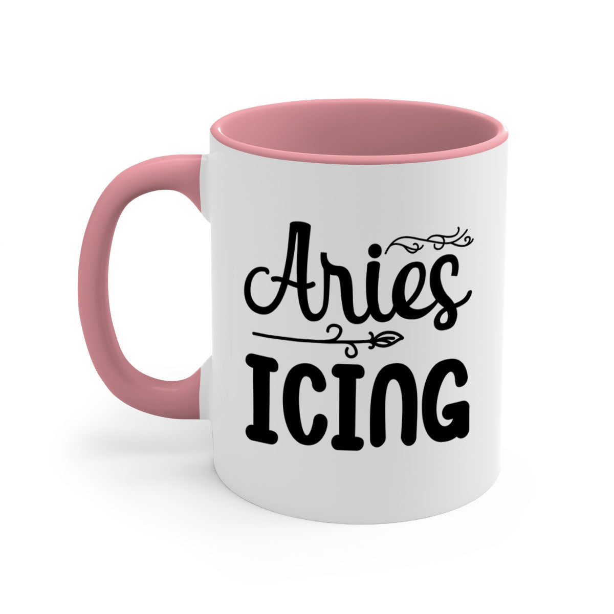 Ariesicing 106# zodiac mug with a glossy finish, featuring a colored handle and interior, available in multiple colors.