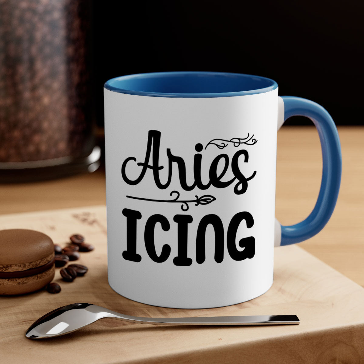 Ariesicing 106# zodiac mug with a glossy finish, featuring a colored handle and interior, available in multiple colors.