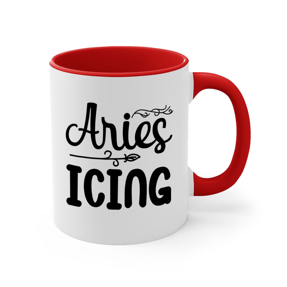 Ariesicing 106# zodiac mug with a glossy finish, featuring a colored handle and interior, available in multiple colors.