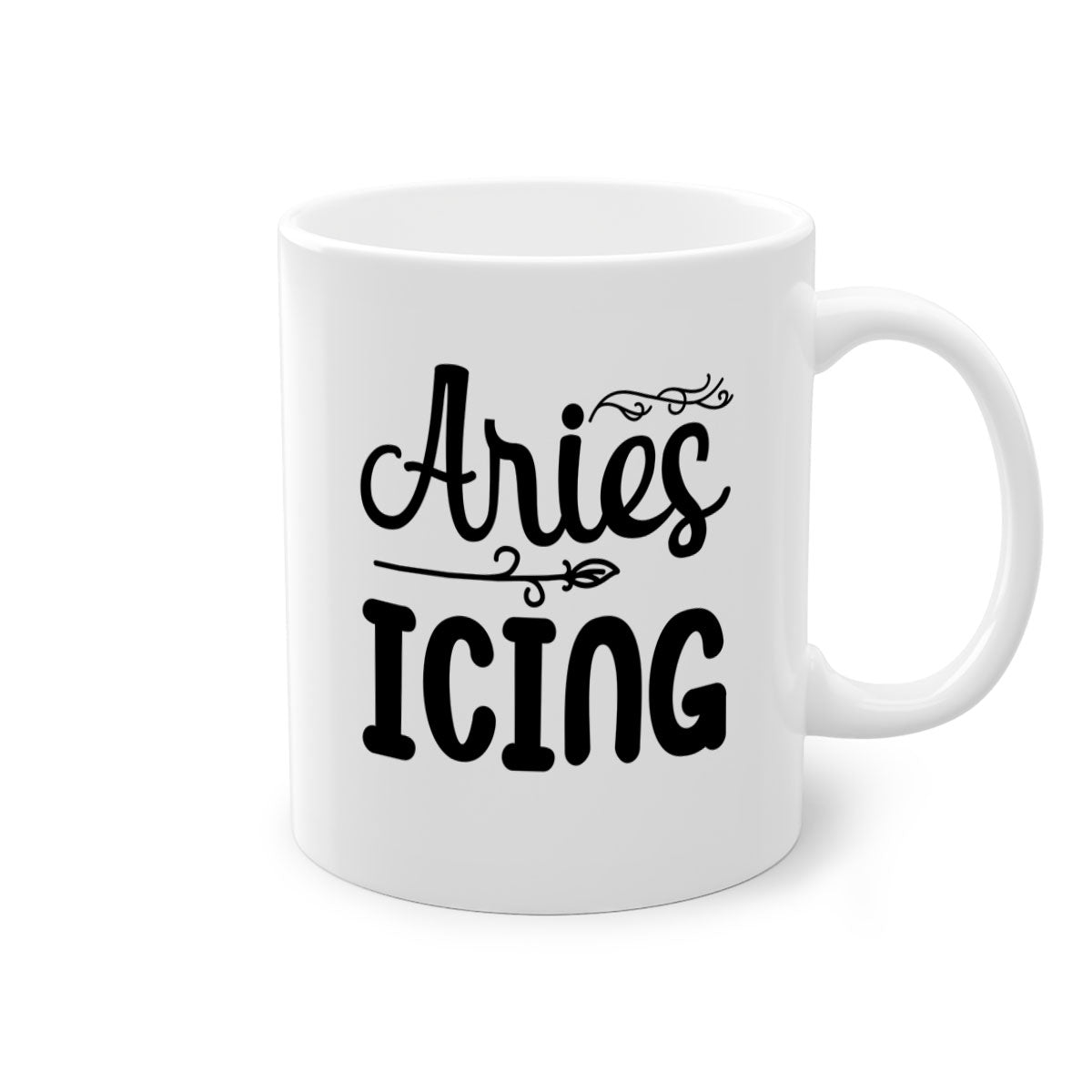 Ariesicing 106# zodiac mug with a glossy finish, featuring a colored handle and interior, available in multiple colors.