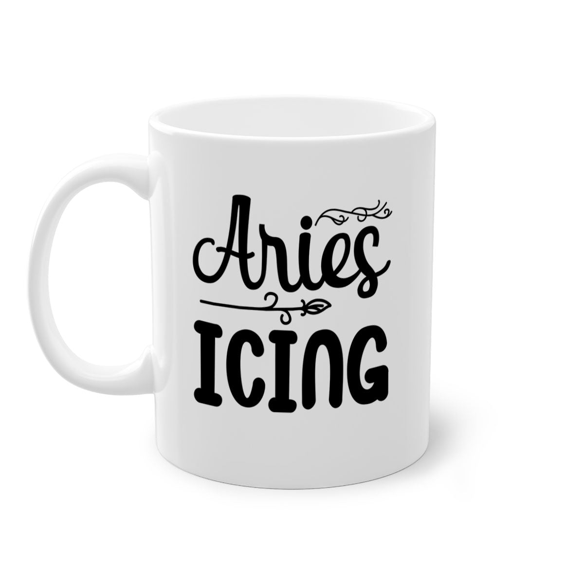 Ariesicing 106# zodiac mug with a glossy finish, featuring a colored handle and interior, available in multiple colors.