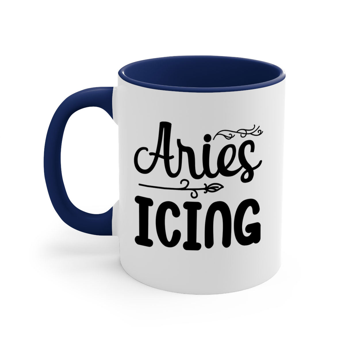 Ariesicing 106# zodiac mug with a glossy finish, featuring a colored handle and interior, available in multiple colors.