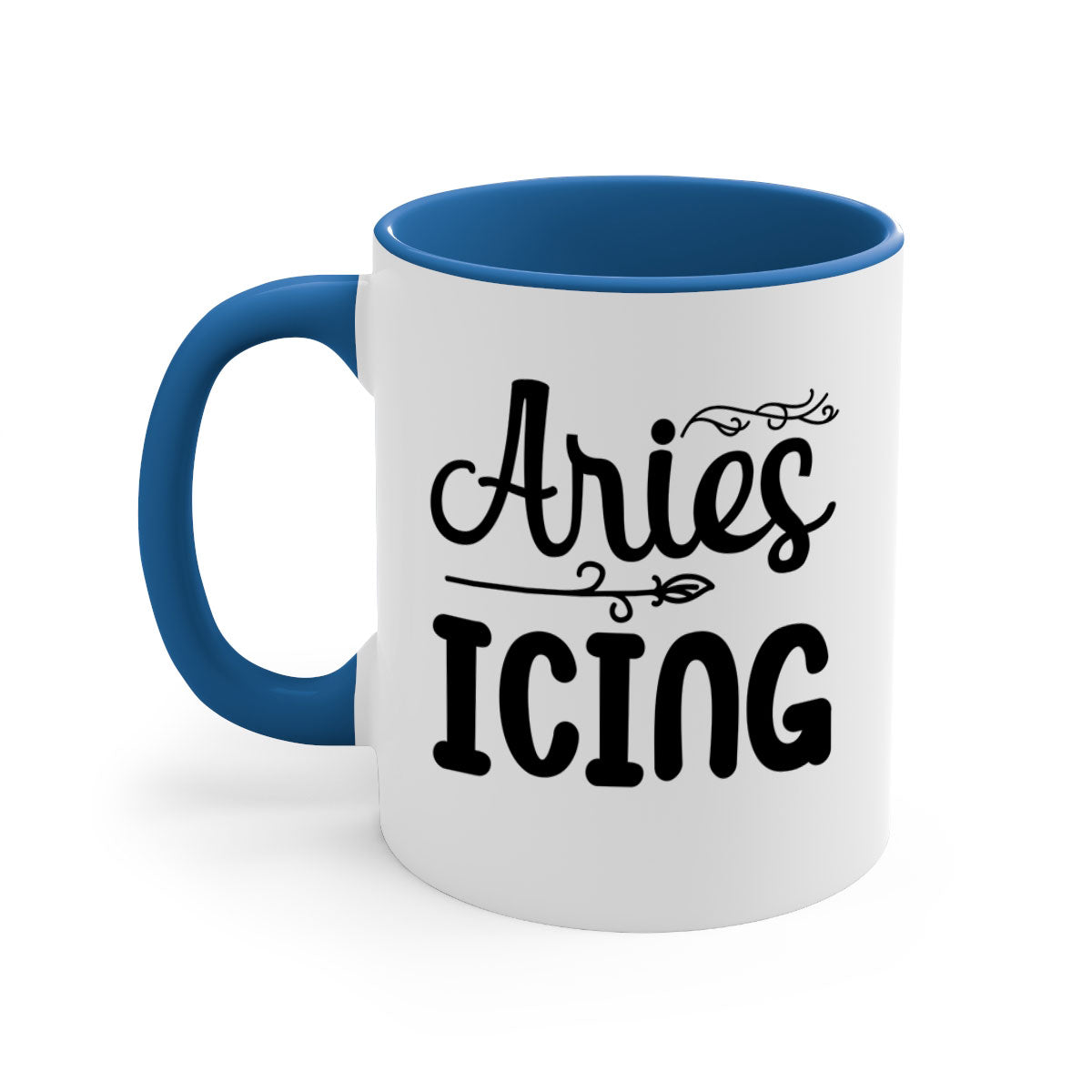 Ariesicing 106# zodiac mug with a glossy finish, featuring a colored handle and interior, available in multiple colors.