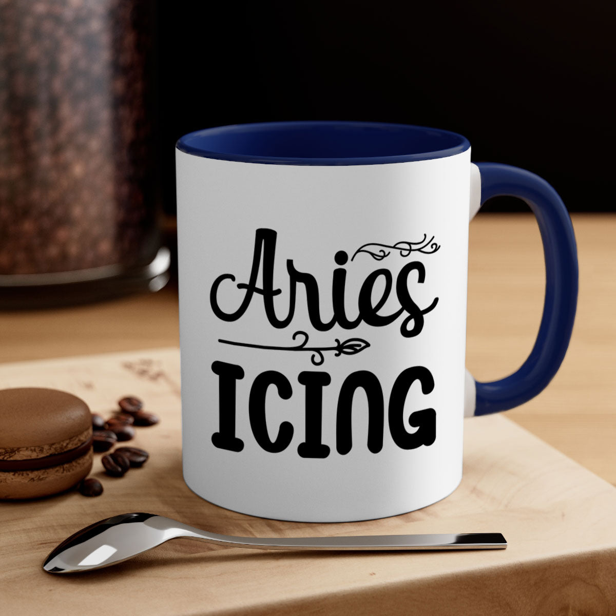 Ariesicing 106# zodiac mug with a glossy finish, featuring a colored handle and interior, available in multiple colors.