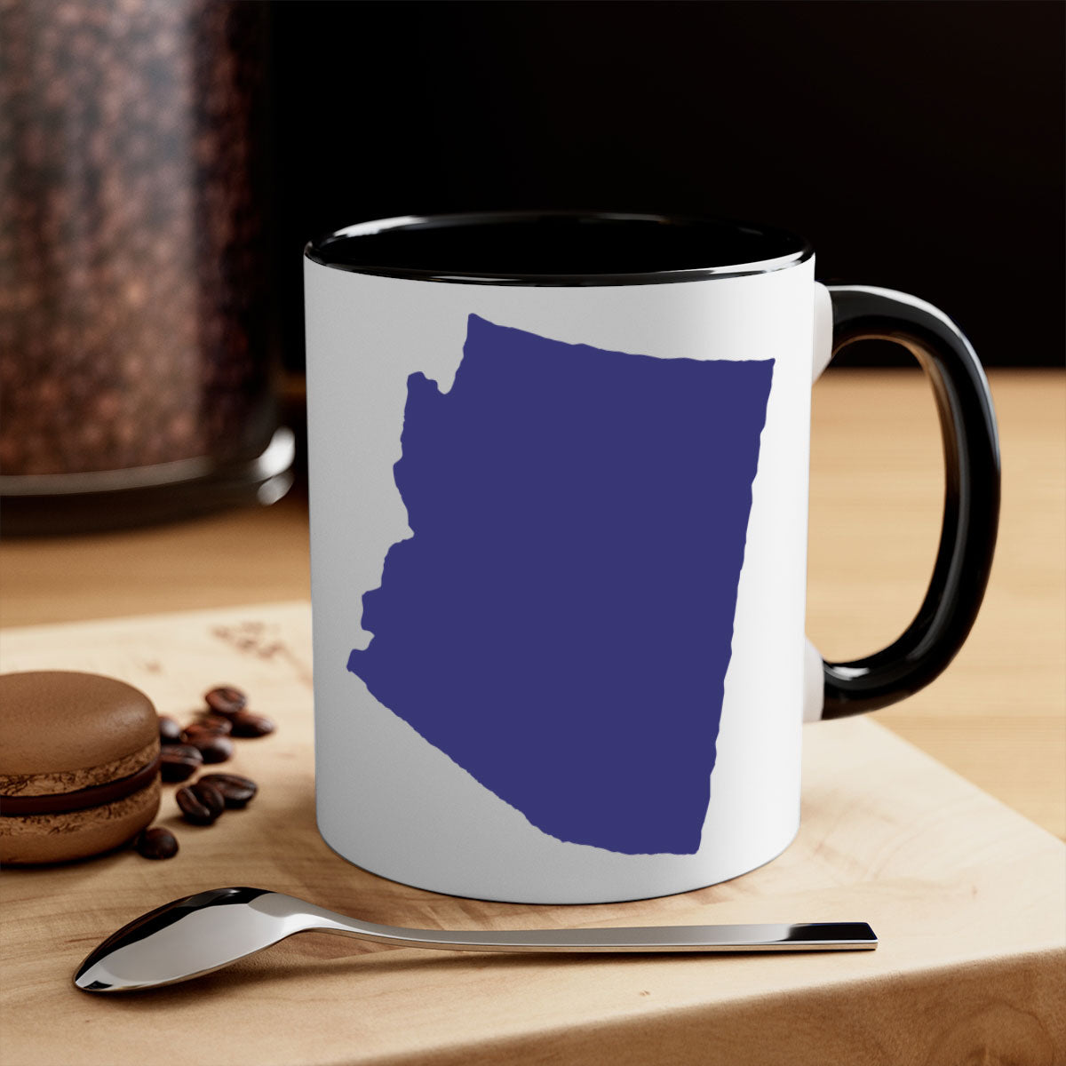 Arizona 48# State Flags Mug with glossy finish and colorful handle, available in two sizes.