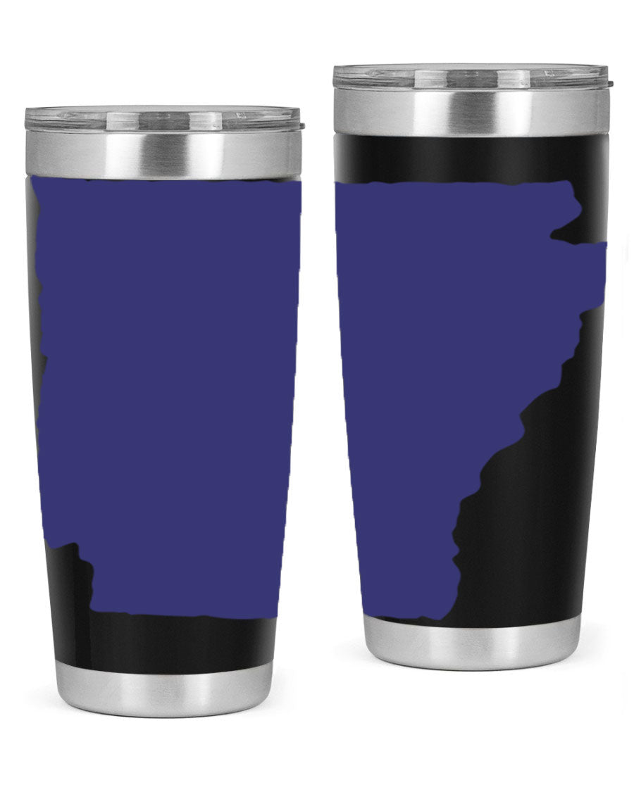 Arkansas 47# Tumbler featuring a double wall vacuum design, perfect for keeping drinks hot or cold, with a stylish Arkansas-themed print.