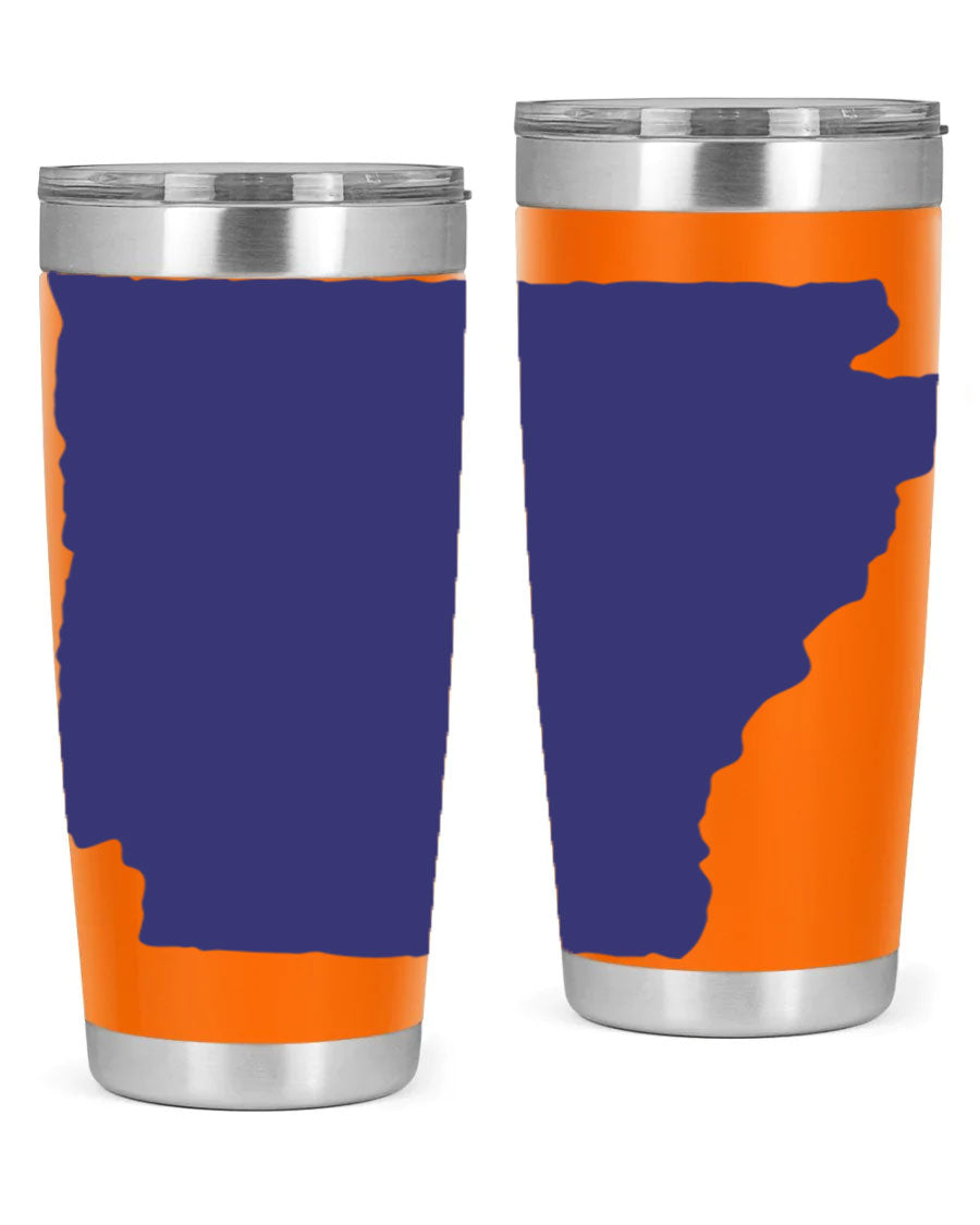 Arkansas 47# Tumbler featuring a double wall vacuum design, perfect for keeping drinks hot or cold, with a stylish Arkansas-themed print.