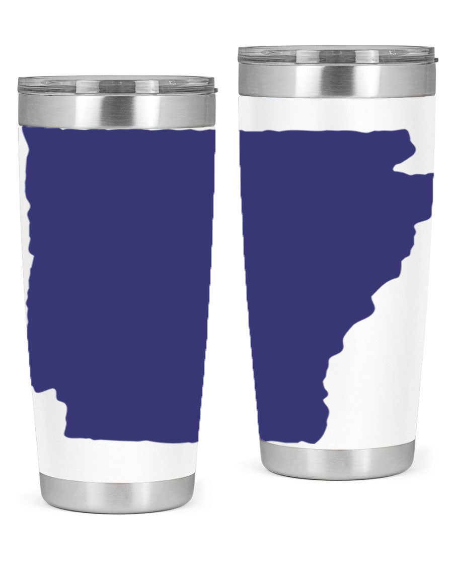 Arkansas 47# Tumbler featuring a double wall vacuum design, perfect for keeping drinks hot or cold, with a stylish Arkansas-themed print.