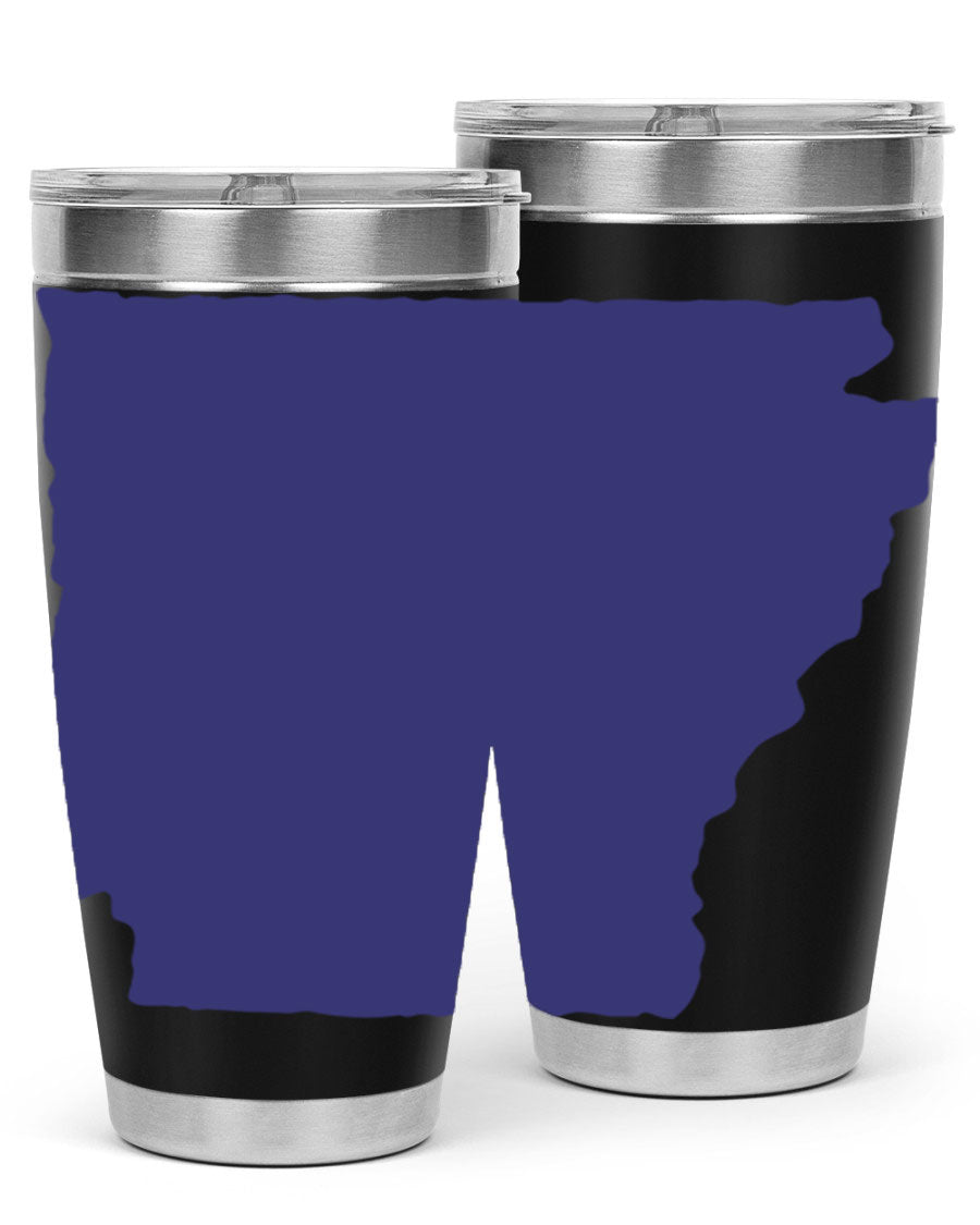 Arkansas 47# Tumbler featuring a double wall vacuum design, perfect for keeping drinks hot or cold, with a stylish Arkansas-themed print.