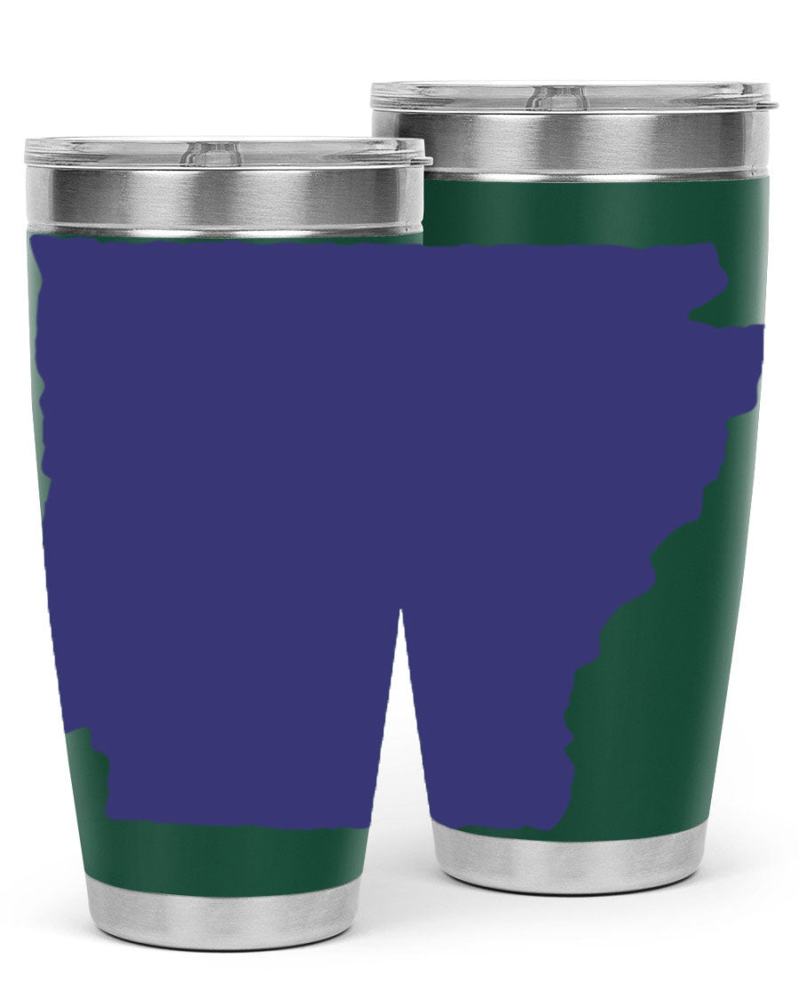 Arkansas 47# Tumbler featuring a double wall vacuum design, perfect for keeping drinks hot or cold, with a stylish Arkansas-themed print.