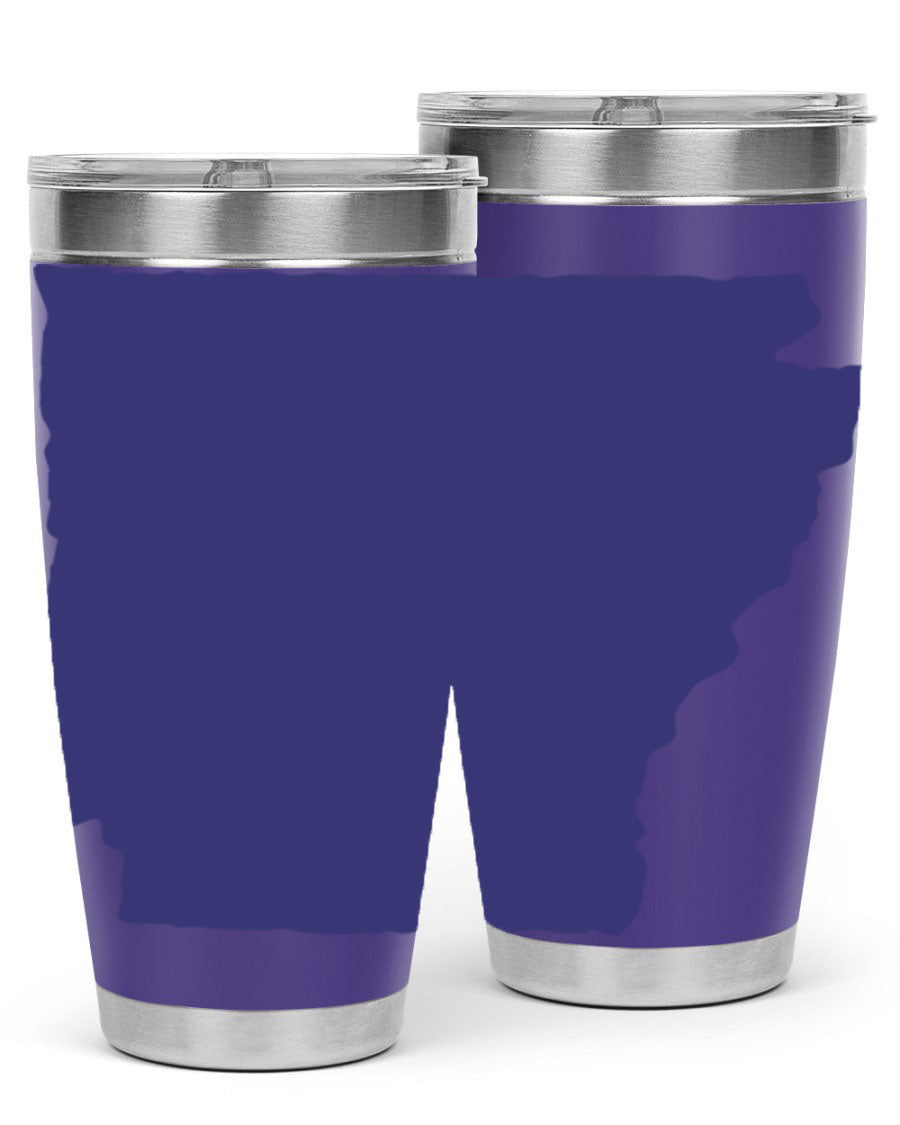 Arkansas 47# Tumbler featuring a double wall vacuum design, perfect for keeping drinks hot or cold, with a stylish Arkansas-themed print.