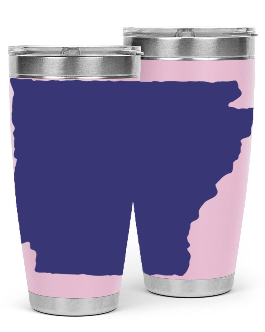 Arkansas 47# Tumbler featuring a double wall vacuum design, perfect for keeping drinks hot or cold, with a stylish Arkansas-themed print.