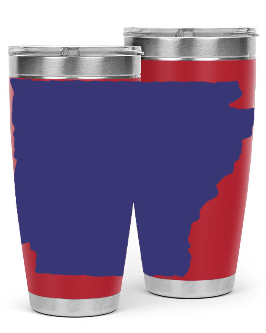 Arkansas 47# Tumbler featuring a double wall vacuum design, perfect for keeping drinks hot or cold, with a stylish Arkansas-themed print.