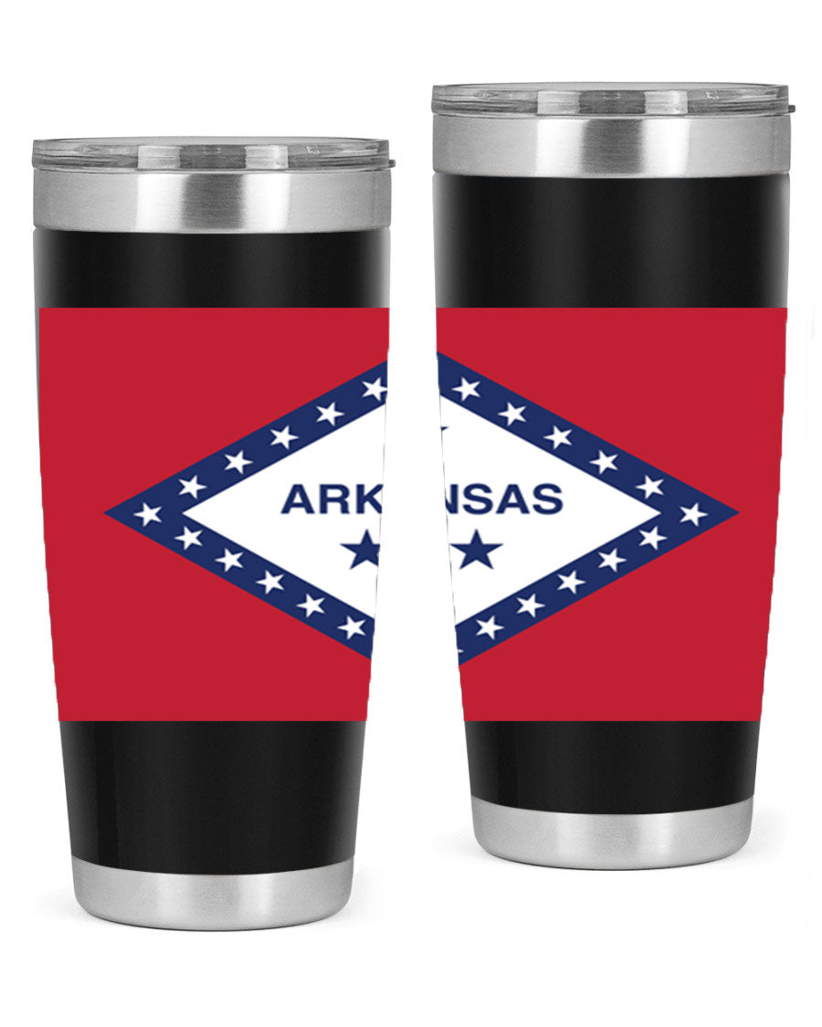 Arkansas 48# Tumbler showcasing double wall vacuum insulation and a press-in lid, perfect for hot and cold beverages.