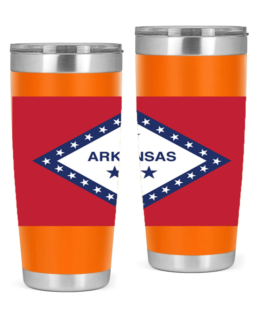 Arkansas 48# Tumbler showcasing double wall vacuum insulation and a press-in lid, perfect for hot and cold beverages.