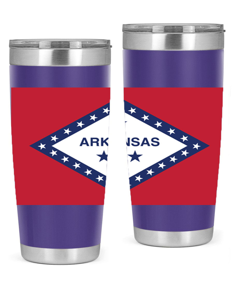 Arkansas 48# Tumbler showcasing double wall vacuum insulation and a press-in lid, perfect for hot and cold beverages.