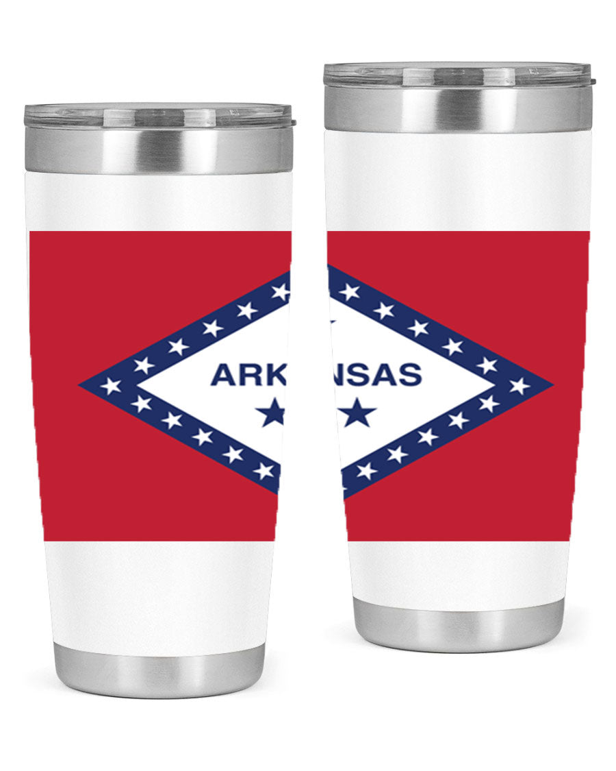 Arkansas 48# Tumbler showcasing double wall vacuum insulation and a press-in lid, perfect for hot and cold beverages.