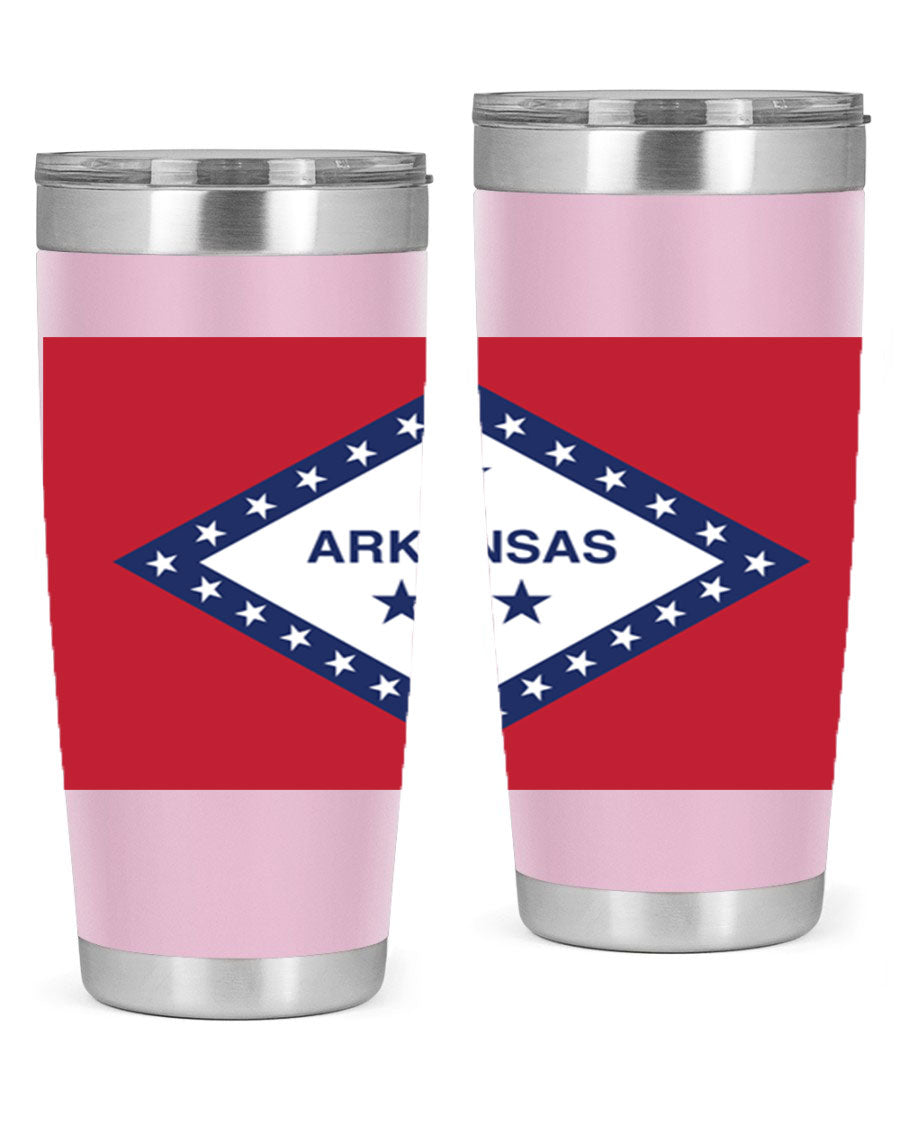 Arkansas 48# Tumbler showcasing double wall vacuum insulation and a press-in lid, perfect for hot and cold beverages.