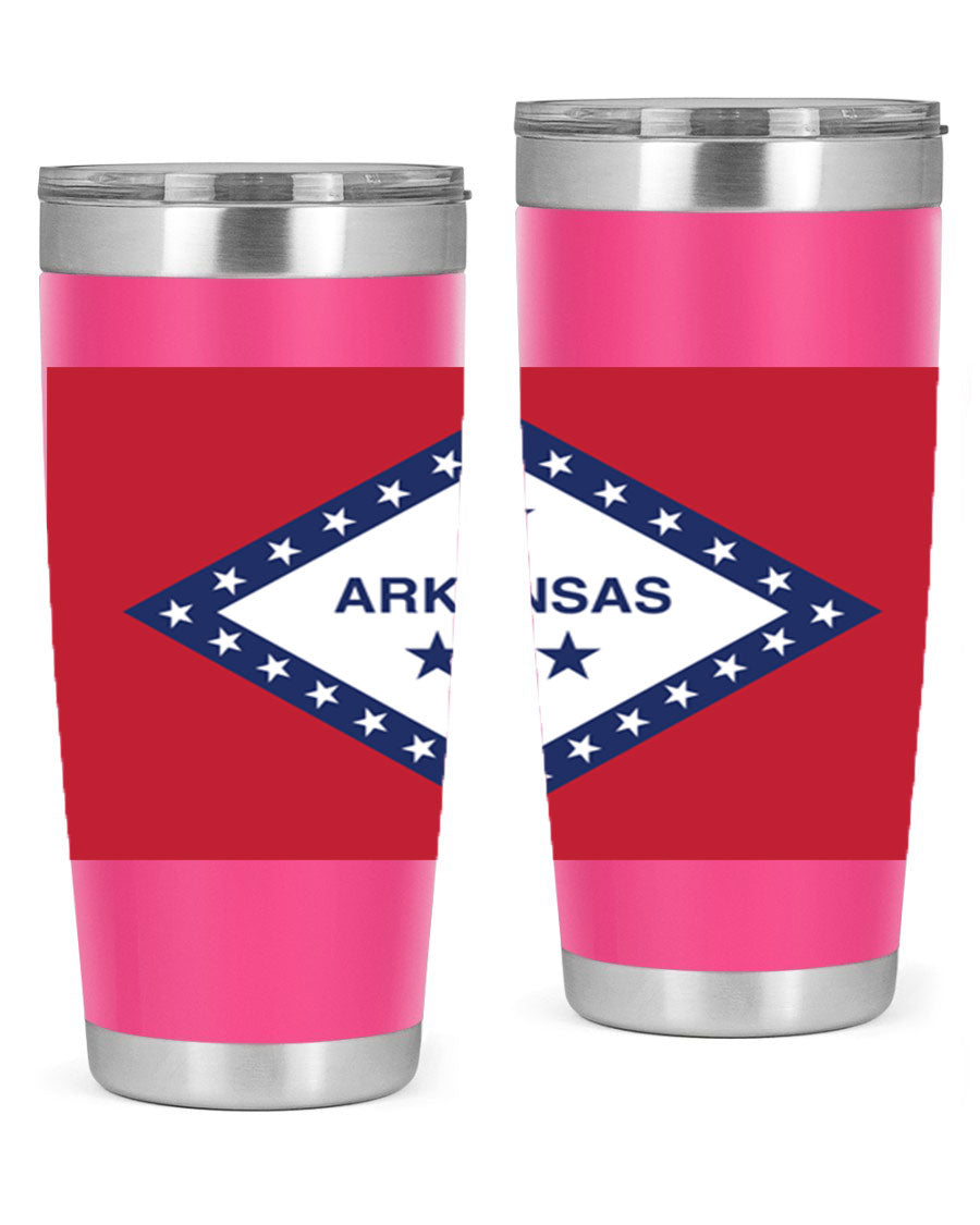 Arkansas 48# Tumbler showcasing double wall vacuum insulation and a press-in lid, perfect for hot and cold beverages.