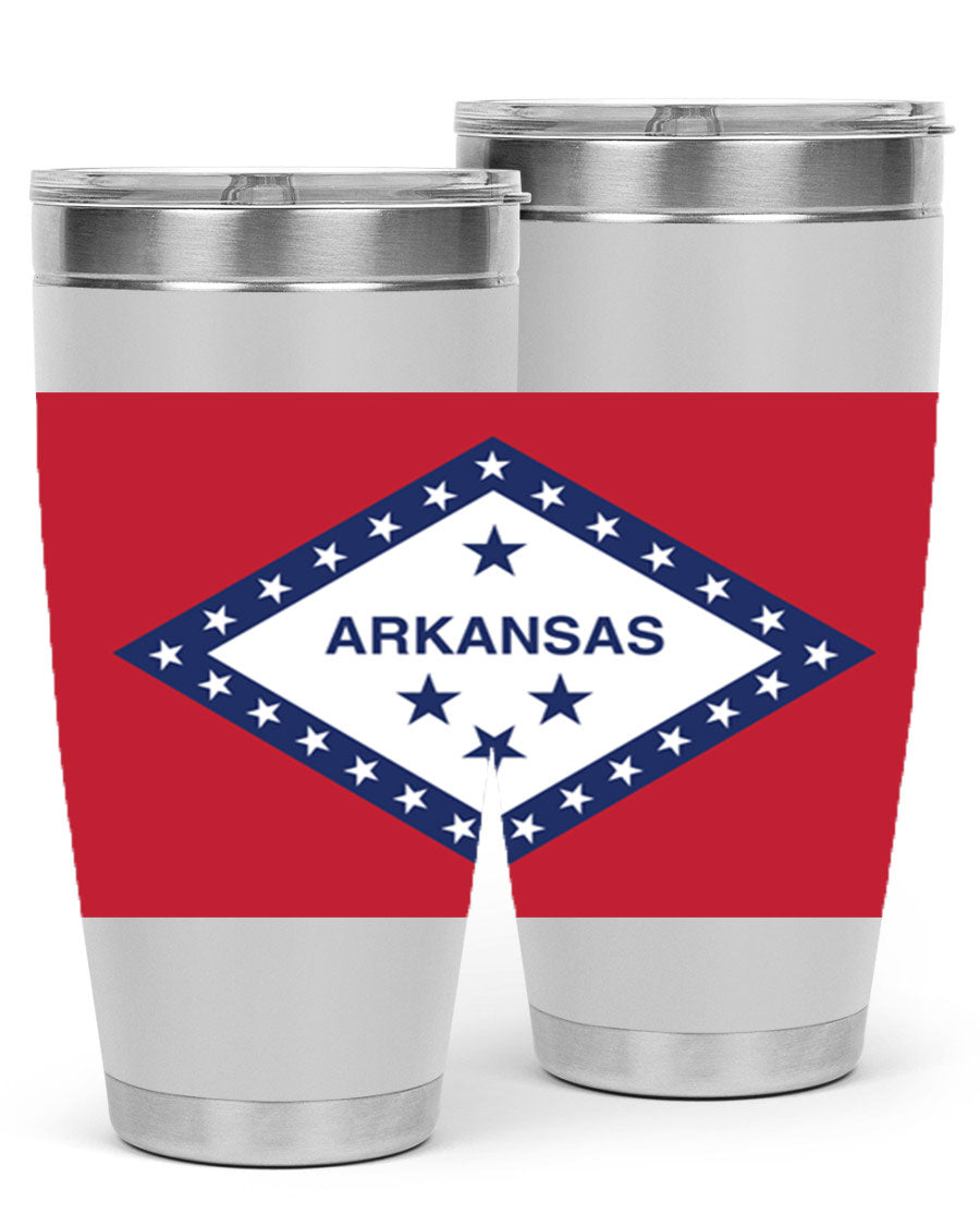 Arkansas 48# Tumbler showcasing double wall vacuum insulation and a press-in lid, perfect for hot and cold beverages.