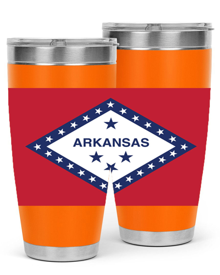 Arkansas 48# Tumbler showcasing double wall vacuum insulation and a press-in lid, perfect for hot and cold beverages.