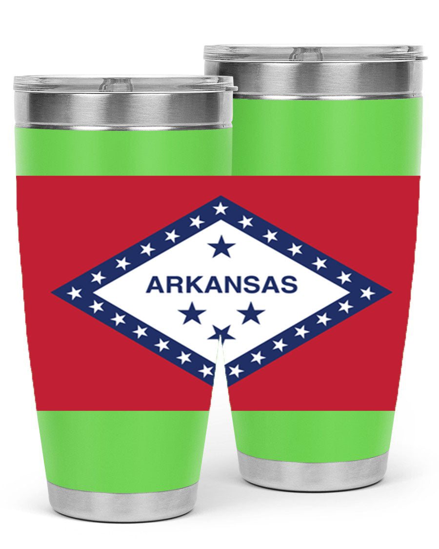 Arkansas 48# Tumbler showcasing double wall vacuum insulation and a press-in lid, perfect for hot and cold beverages.