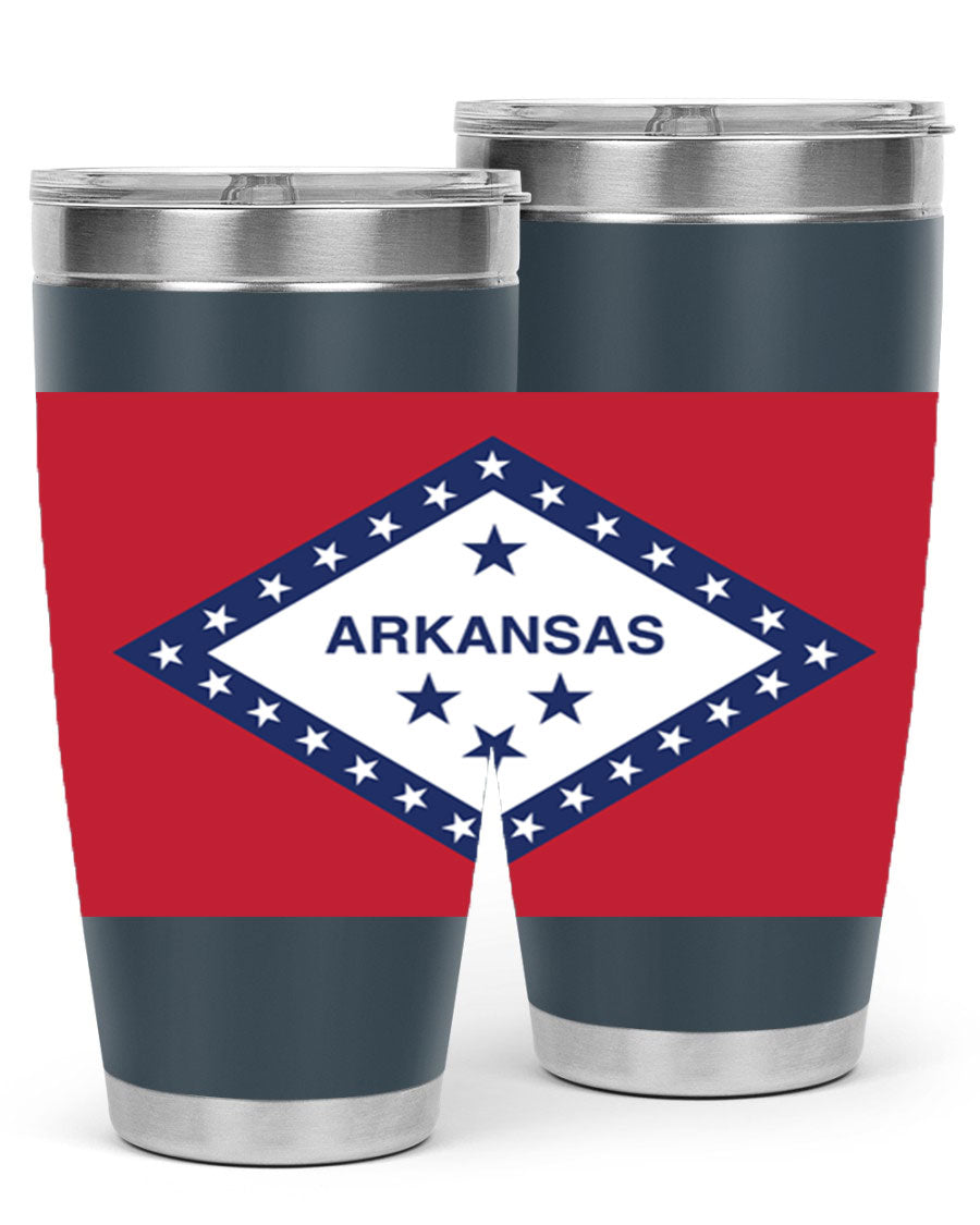 Arkansas 48# Tumbler showcasing double wall vacuum insulation and a press-in lid, perfect for hot and cold beverages.