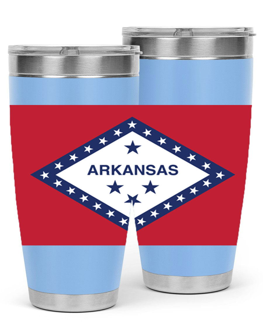 Arkansas 48# Tumbler showcasing double wall vacuum insulation and a press-in lid, perfect for hot and cold beverages.