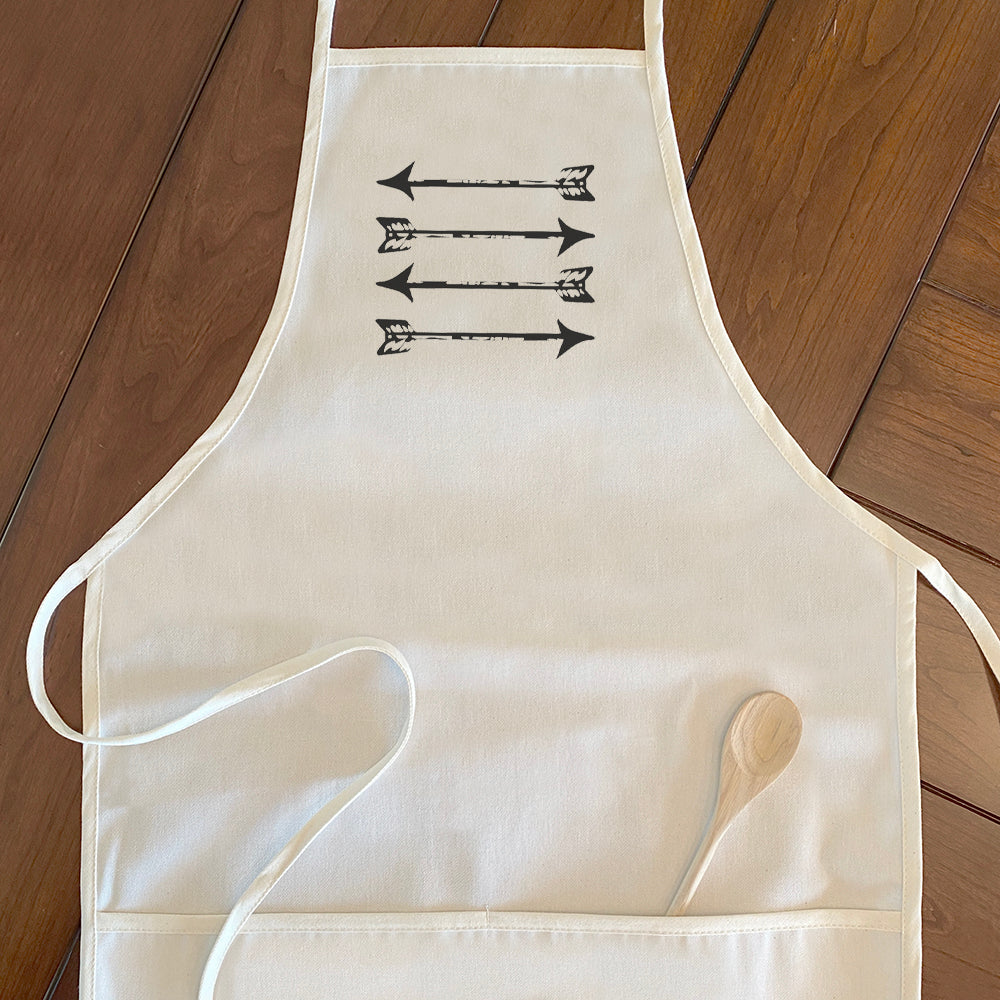 Arrows Women's Apron featuring elegant design, cotton canvas fabric, and divided front pocket.