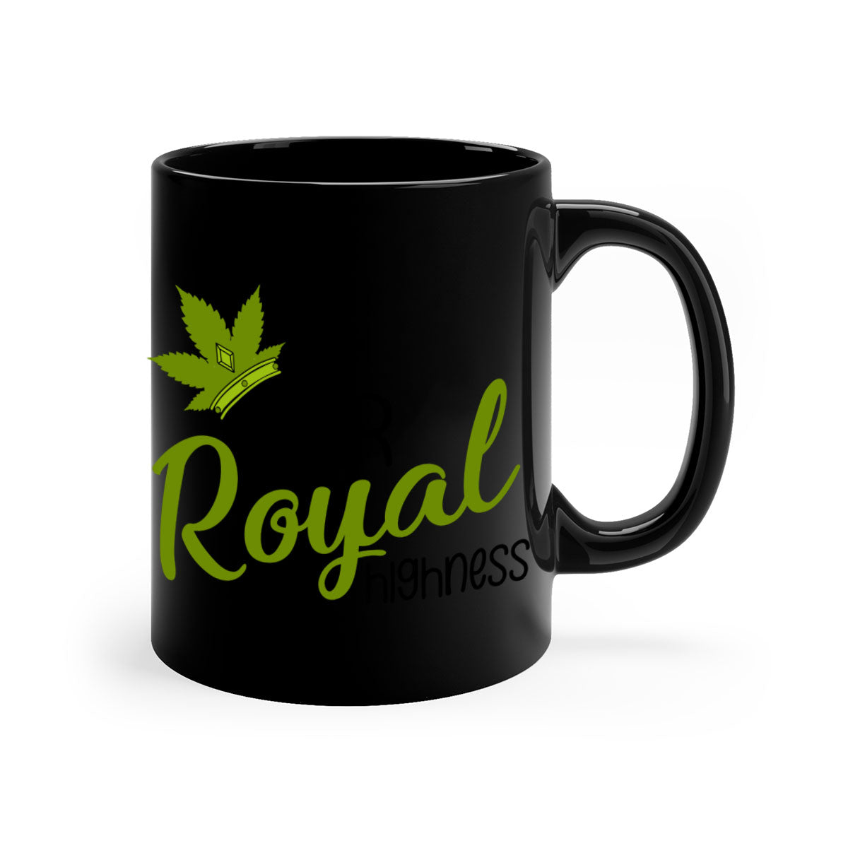 Artboard 14# Marijuana Mug featuring a glossy finish, colored handle, and interior, available in multiple colors.