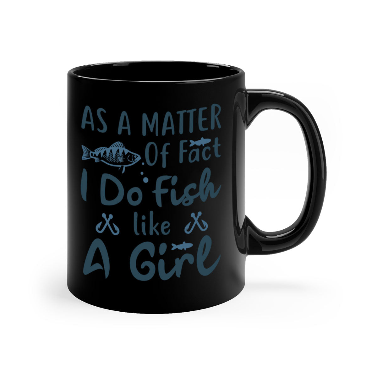 As a Matter 183# Fishing Mug with a glossy finish and colorful handle, available in multiple sizes.