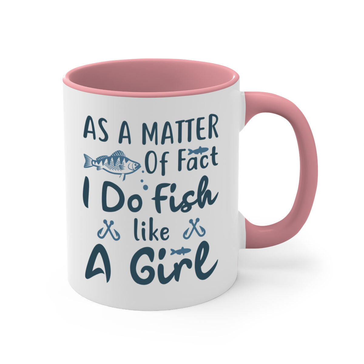 As a Matter 183# Fishing Mug with a glossy finish and colorful handle, available in multiple sizes.