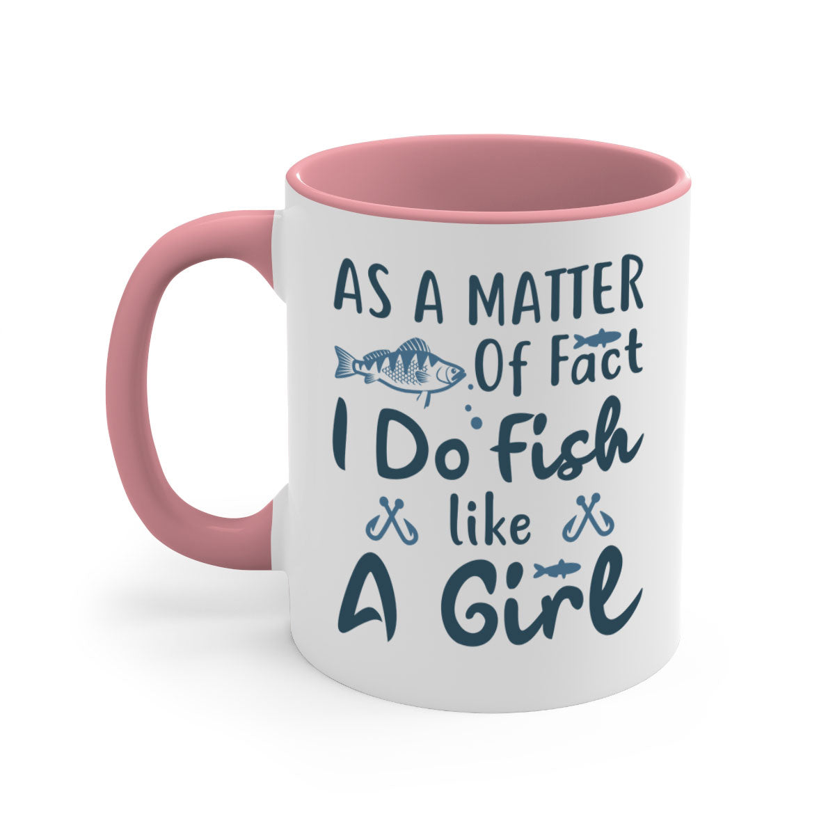 As a Matter 183# Fishing Mug with a glossy finish and colorful handle, available in multiple sizes.