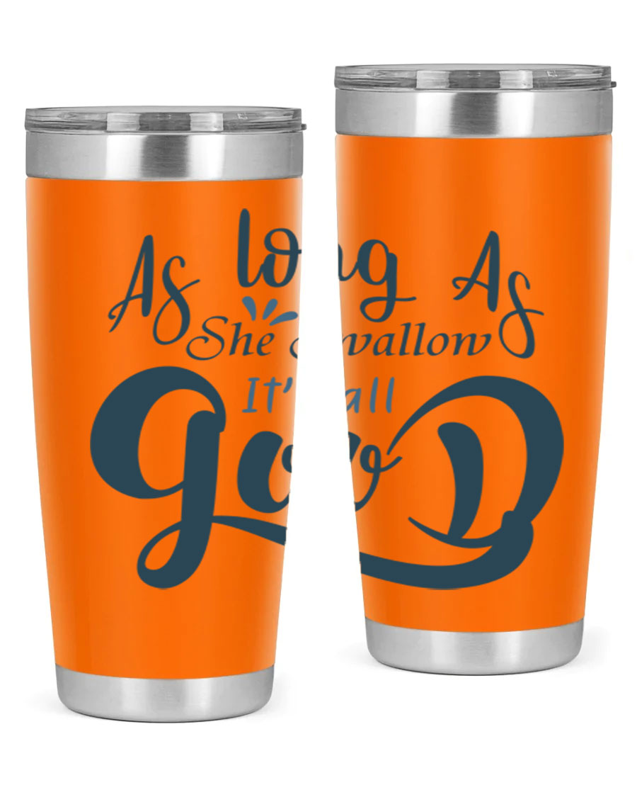 A 20oz and 30oz as long as 180# fishing tumbler made of double wall vacuum stainless steel with a drink-thru lid, showcasing its sleek design.