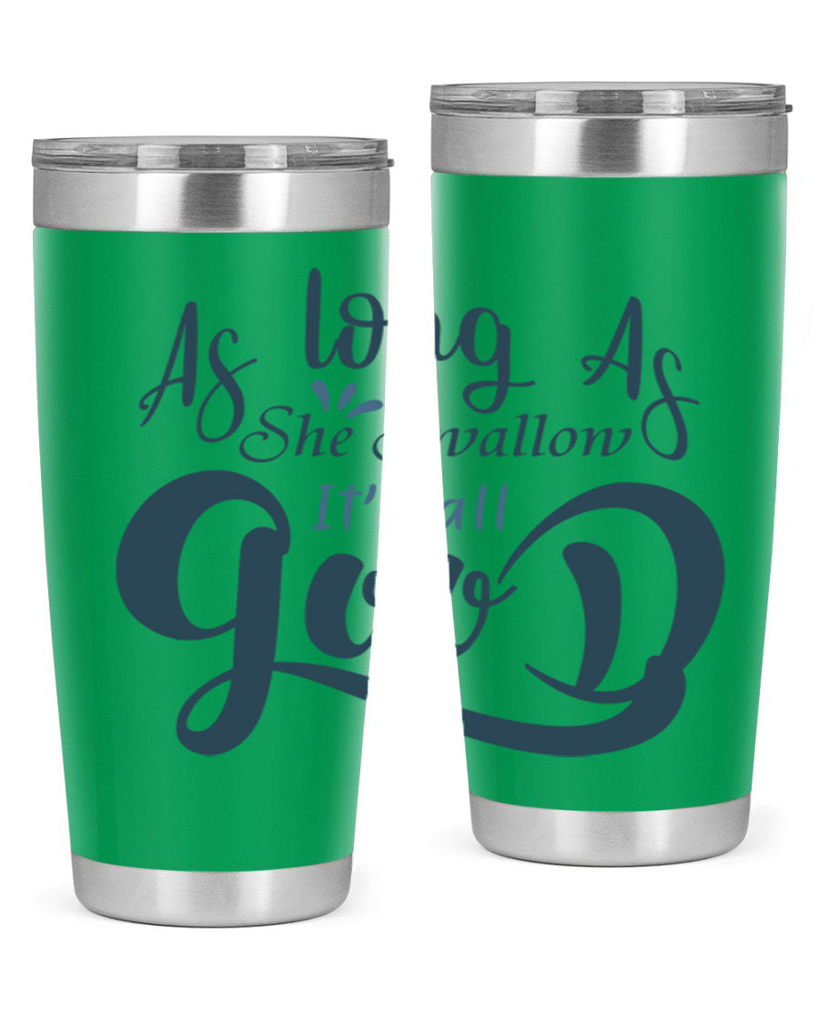 A 20oz and 30oz as long as 180# fishing tumbler made of double wall vacuum stainless steel with a drink-thru lid, showcasing its sleek design.