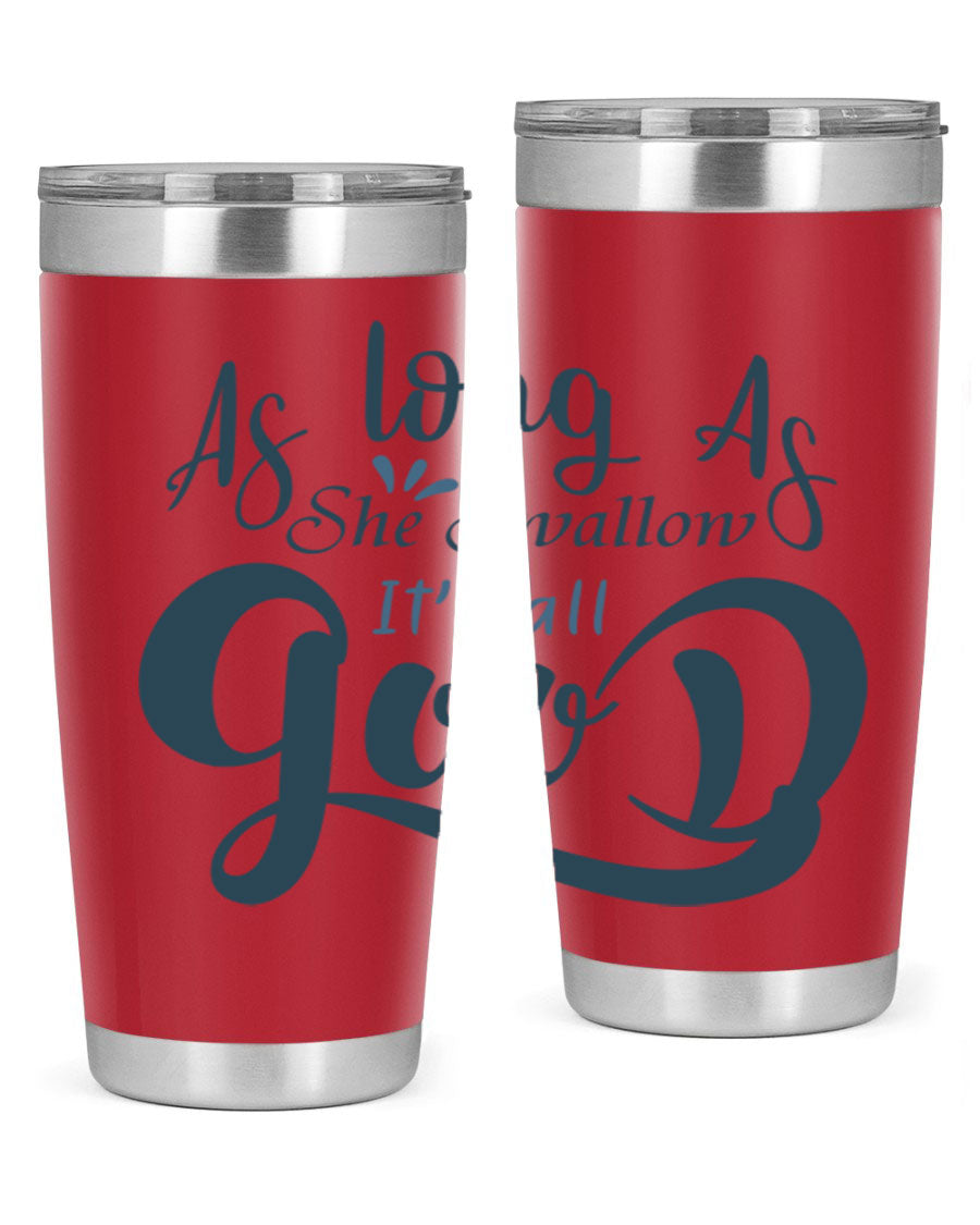 A 20oz and 30oz as long as 180# fishing tumbler made of double wall vacuum stainless steel with a drink-thru lid, showcasing its sleek design.