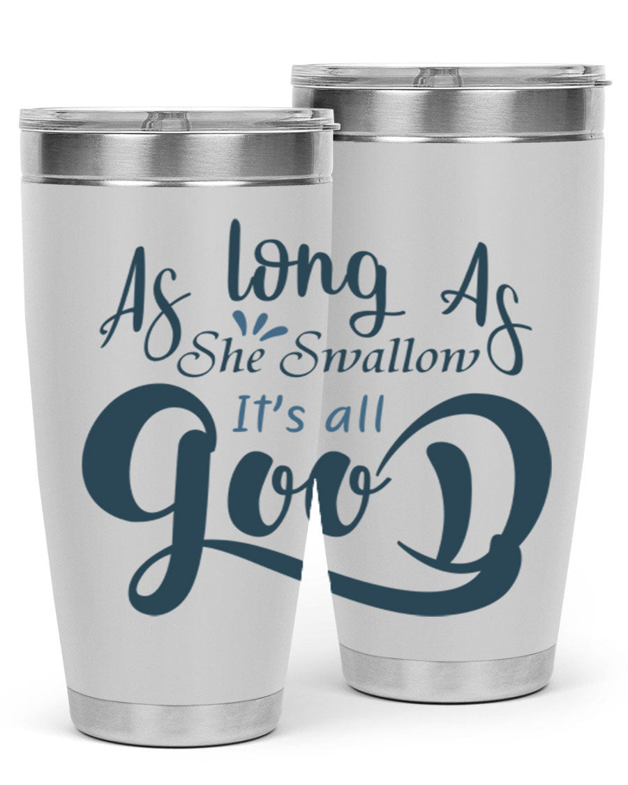 A 20oz and 30oz as long as 180# fishing tumbler made of double wall vacuum stainless steel with a drink-thru lid, showcasing its sleek design.