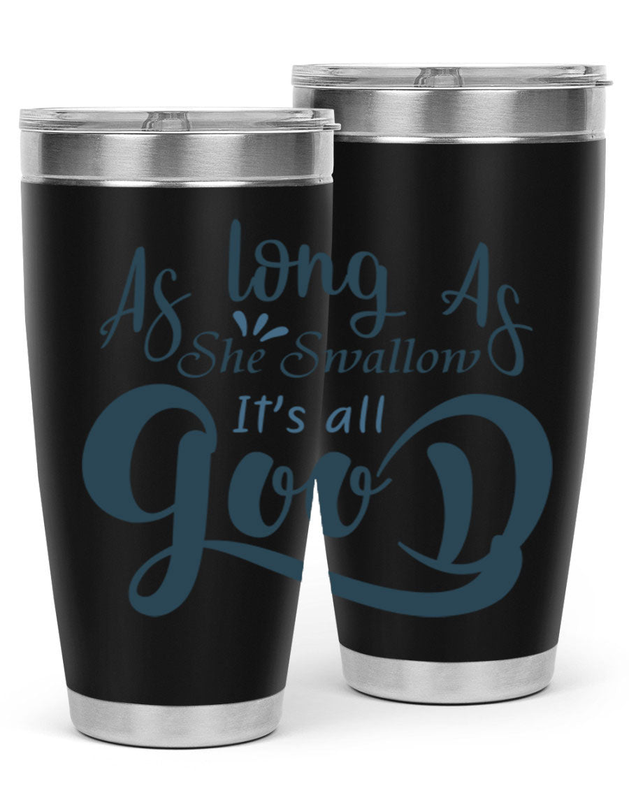 A 20oz and 30oz as long as 180# fishing tumbler made of double wall vacuum stainless steel with a drink-thru lid, showcasing its sleek design.