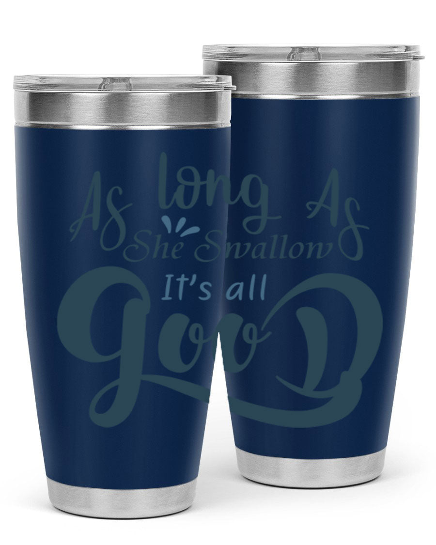 A 20oz and 30oz as long as 180# fishing tumbler made of double wall vacuum stainless steel with a drink-thru lid, showcasing its sleek design.