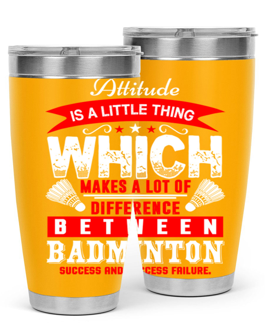 Attitude tumbler in 20oz and 30oz sizes, showcasing double wall vacuum stainless steel design with copper lining and drink-thru lid.