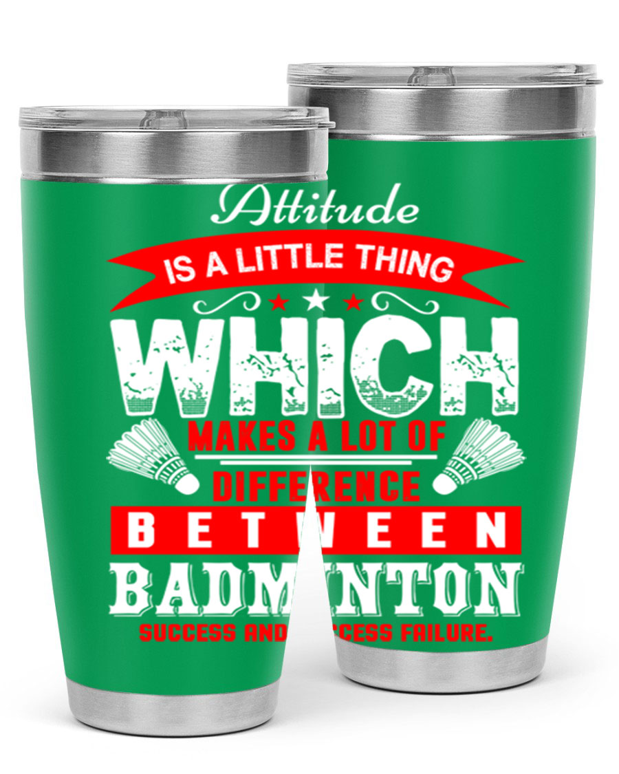 Attitude tumbler in 20oz and 30oz sizes, showcasing double wall vacuum stainless steel design with copper lining and drink-thru lid.