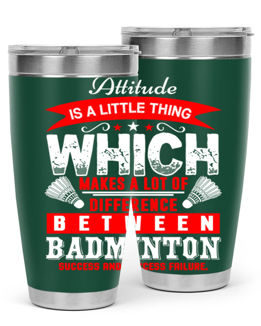 Attitude tumbler in 20oz and 30oz sizes, showcasing double wall vacuum stainless steel design with copper lining and drink-thru lid.