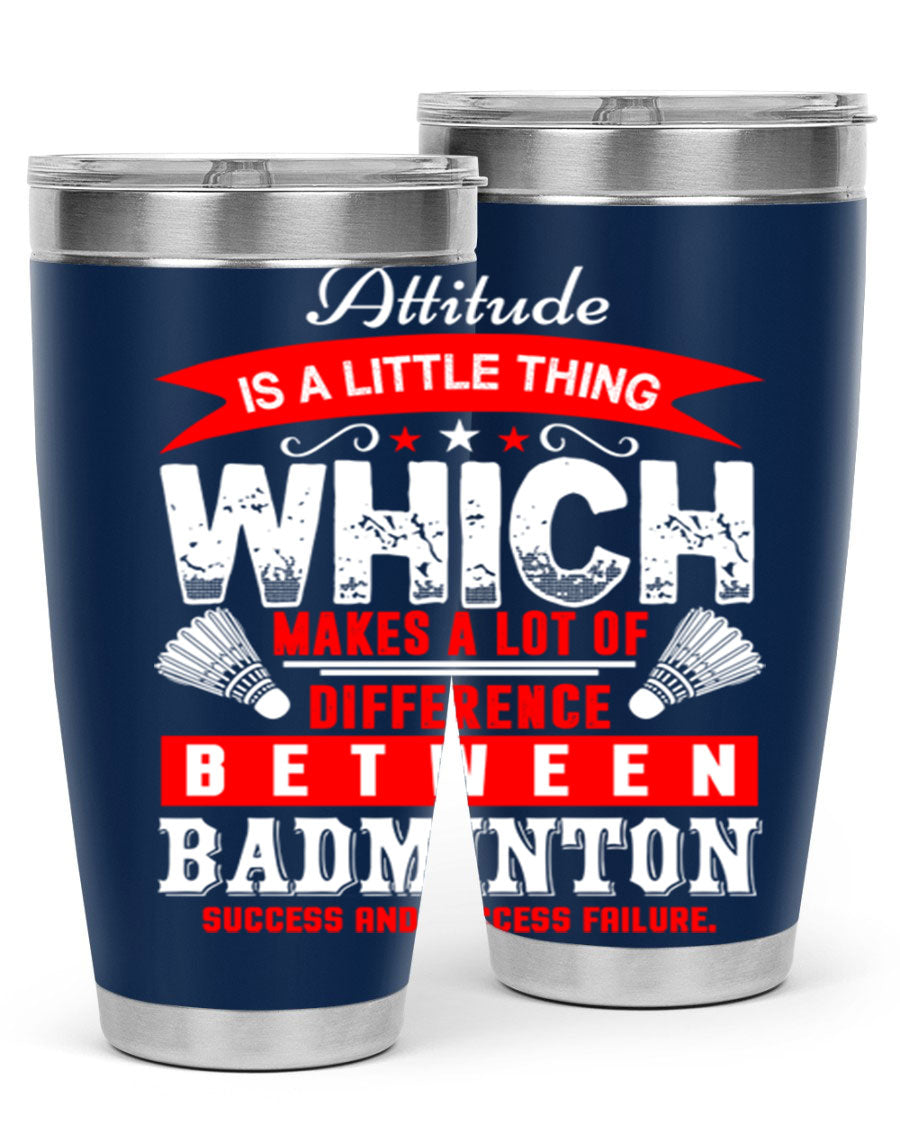 Attitude tumbler in 20oz and 30oz sizes, showcasing double wall vacuum stainless steel design with copper lining and drink-thru lid.