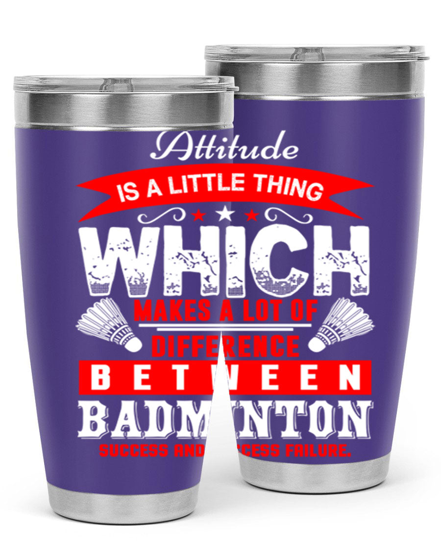 Attitude tumbler in 20oz and 30oz sizes, showcasing double wall vacuum stainless steel design with copper lining and drink-thru lid.