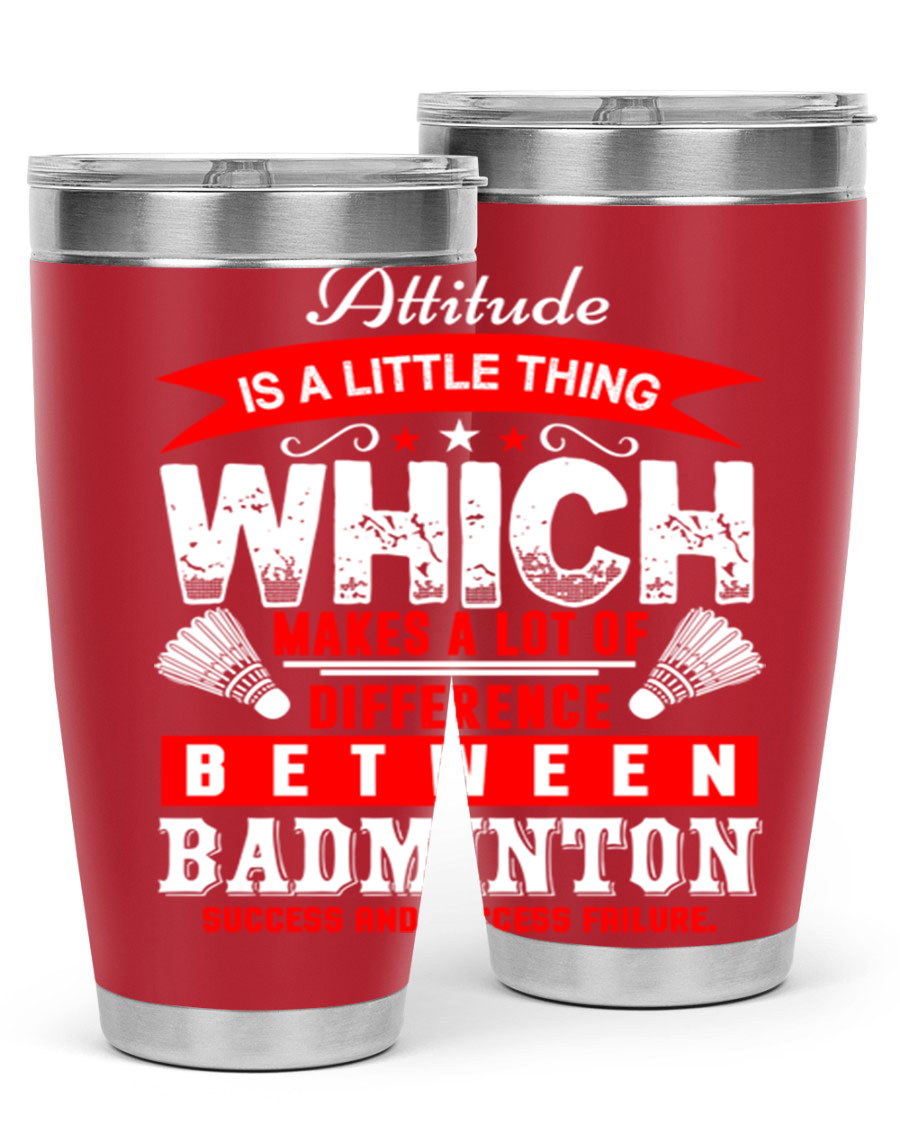 Attitude tumbler in 20oz and 30oz sizes, showcasing double wall vacuum stainless steel design with copper lining and drink-thru lid.